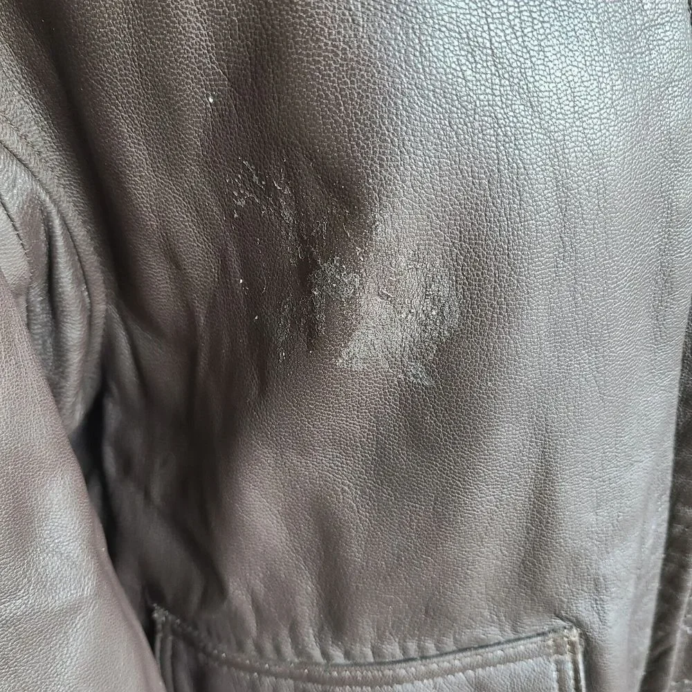 VTG G-1 Flight Aviator Bomber Shearling Mouton Collar  Leather‎ Jacket 42T Repro